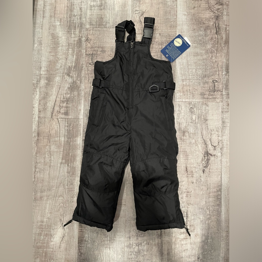 Black Bib-Style Snow Pants